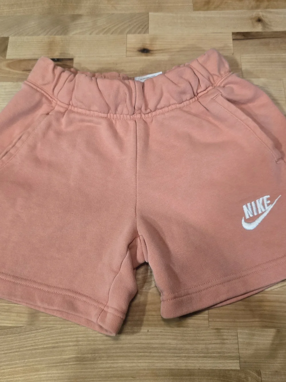 Nike Kids Peach/Coral Athletic Shorts with White Logo